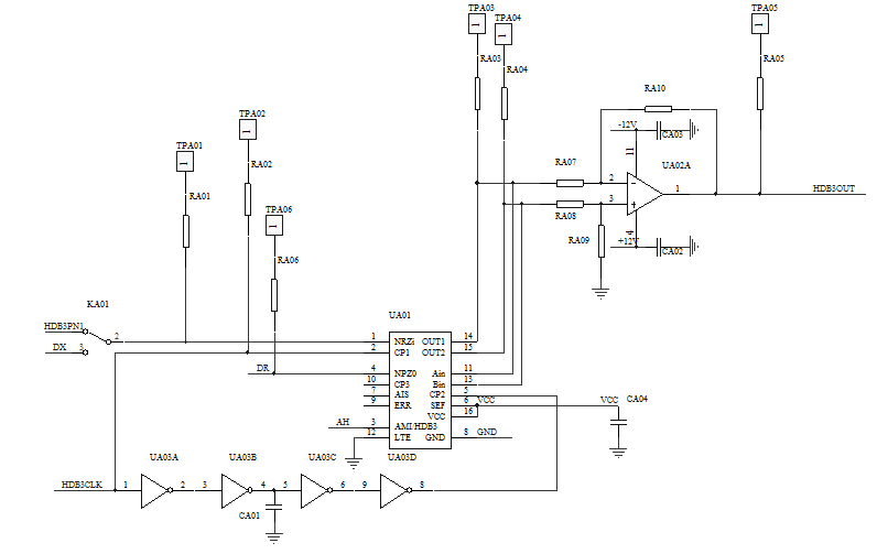 HDB3碼編譯碼電原理圖