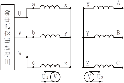 三相變壓器變比實(shí)訓(xùn)接線圖
